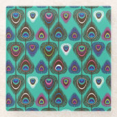 schattig pekelvederpatroon glazen onderzetter (Voorkant)