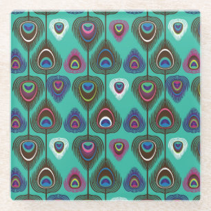 schattig pekelvederpatroon glazen onderzetter