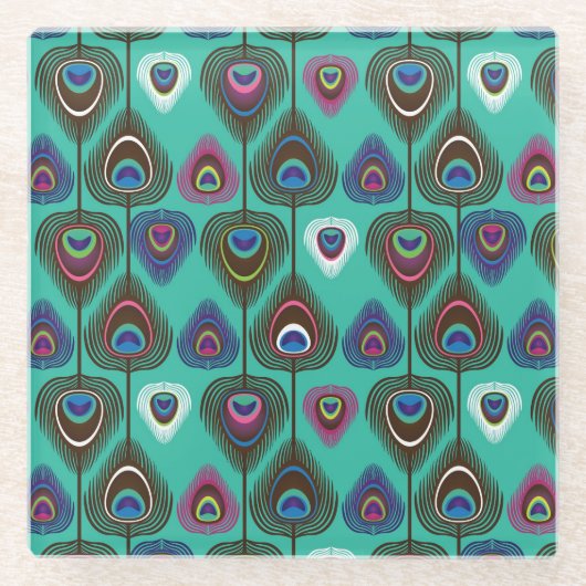 schattig pekelvederpatroon glazen onderzetter (Voorkant)