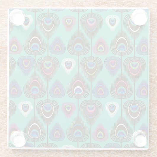 schattig pekelvederpatroon glazen onderzetter (Achterkant)