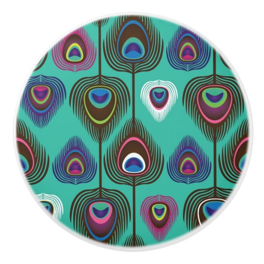 schattig pekelvederpatroon keramische knop (Voorkant)