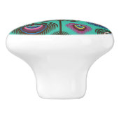 schattig pekelvederpatroon keramische knop (Zijkant)