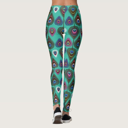 schattig pekelvederpatroon leggings (Achterkant)