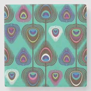 schattig pekelvederpatroon stenen onderzetter