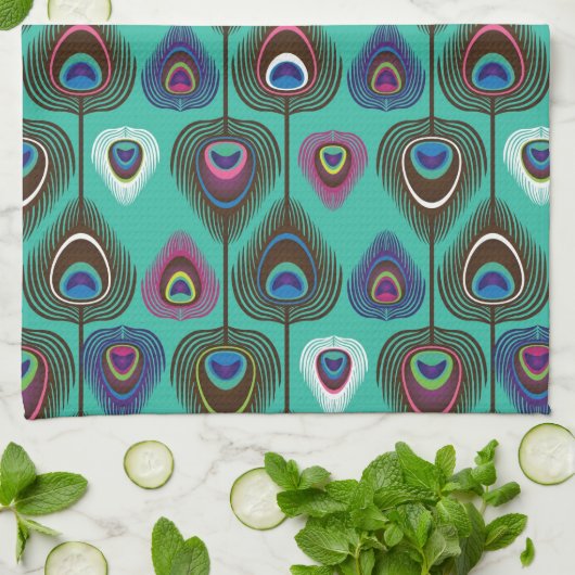 schattig pekelvederpatroon theedoek (Gevouwen)