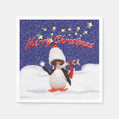 Schattig Penguin Ornament Kerstparadijs Servetten (Voorkant)