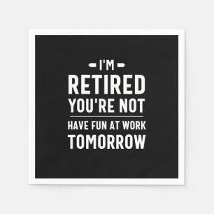 schattig pensioen, grappig pensioen, grappig gepen servet