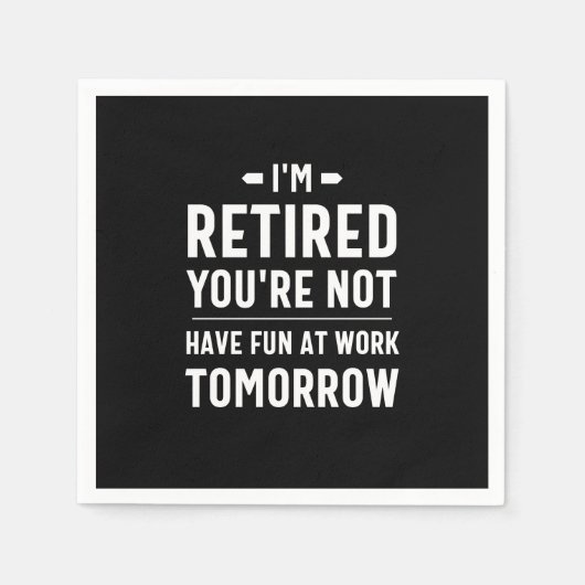 schattig pensioen, grappig pensioen, grappig gepen servet (Voorkant)