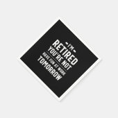 schattig pensioen, grappig pensioen, grappig gepen servet (Hoek)