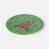 Schattig peperkoek huis peperkoek paar papieren bordje (Gekanteld)