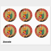 Schattig peperkoek Lady Christmas Ronde Sticker (Vel)