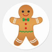Schattig peperkoek man Kerst sticker (Voorkant)
