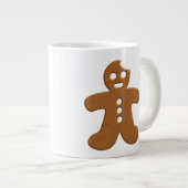 Schattig peperkoek man koekje monogram kerst grote koffiekop (Voorkant rechts)