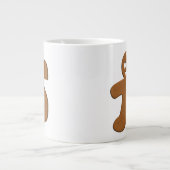 Schattig peperkoek man koekje monogram kerst grote koffiekop (Voorkant)