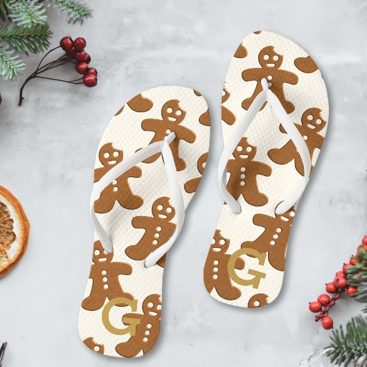 Schattig peperkoek man koekjespatroon feestelijk teenslippers
