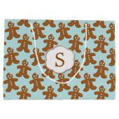 Schattig peperkoek man patroon kerst vakantie groot cadeauzakje (Achterkant)