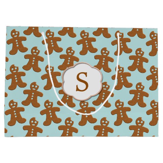 Schattig peperkoek man patroon kerst vakantie groot cadeauzakje (Achterkant)