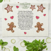 Schattig peperkoek Oma's Christmas Cookie Recept Theedoek (Gevouwen)