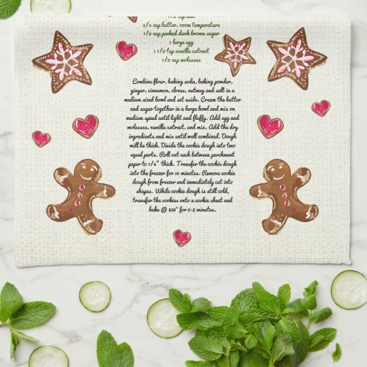 Schattig peperkoek Oma's Christmas Cookie Recept Theedoek (Gevouwen)