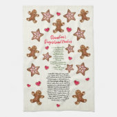 Schattig peperkoek Oma's Christmas Cookie Recept Theedoek (Verticaal)