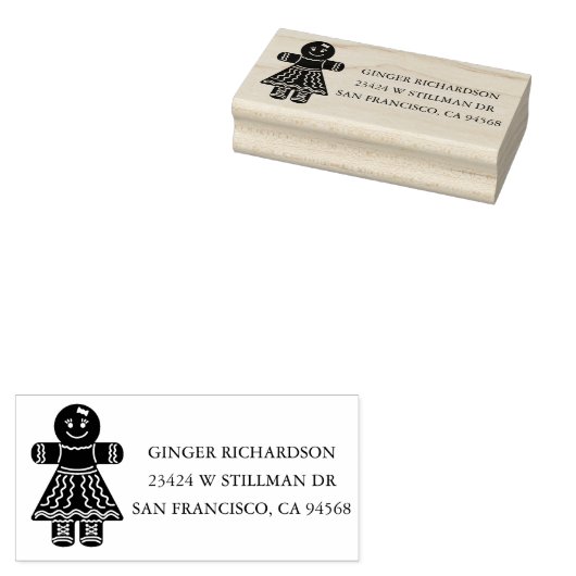 Schattig peperkoekmeisje rubberstempel (Gestempeld)