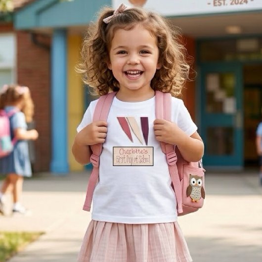 Schattig personaliseerbare eerste schooldag kinder shirts