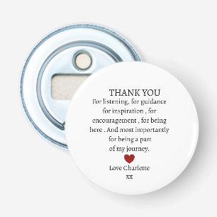schattig persoonlijk bedankt liefde button flesopener