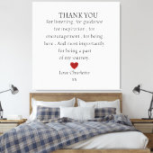schattig persoonlijk bedankt liefde canvas afdruk (Insitu (Slaapkamer))