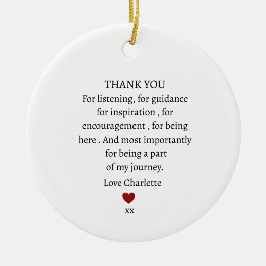 schattig persoonlijk bedankt liefde  keramisch ornament (Voorkant)