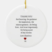 schattig persoonlijk bedankt liefde  keramisch ornament (Achterkant)