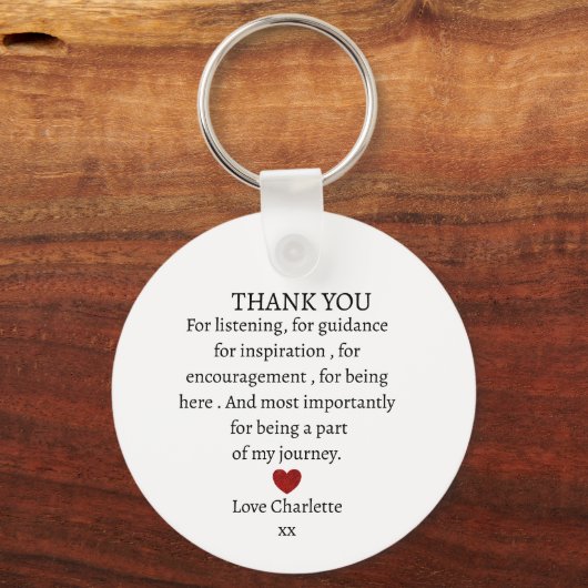 schattig persoonlijk bedankt liefde sleutelhanger (Achterkant)