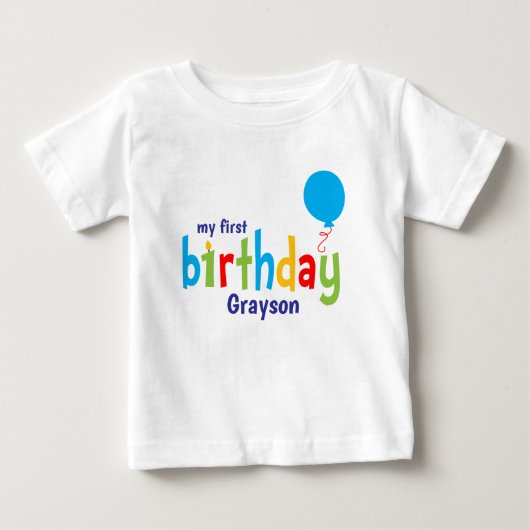 schattig persoonlijk eerste verjaardag T-shirt (Voorkant)