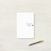 Schattig Persoonlijk Gelinieerd Eenvoudig Modern W Post-it® Notes (Op bureau)