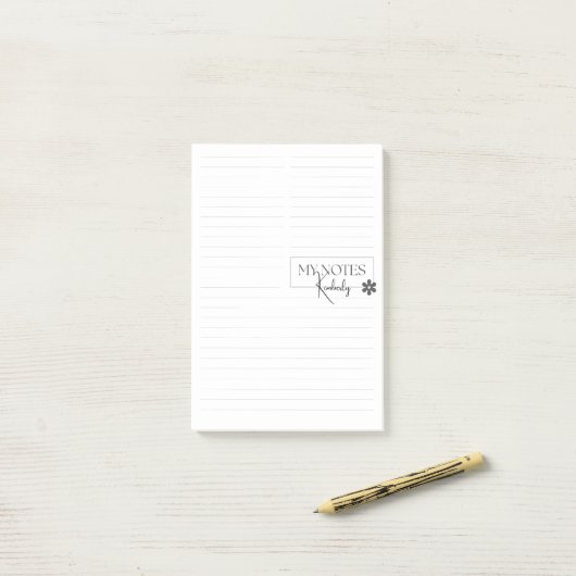 Schattig Persoonlijk Gelinieerd Eenvoudig Modern W Post-it® Notes (Op bureau)