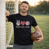 Schattig Perzik Liefde Voetbal Roze T-shirt