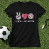 Schattig Perzik Liefde Voetbal Roze T-shirt