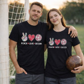 Schattig Perzik Liefde Voetbal Roze T-shirt