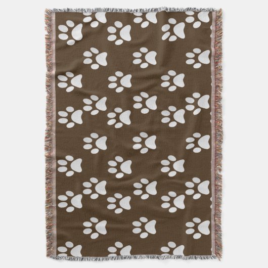 Schattig Pet Paws Print Patroon Deken (Voorkant Verticaal)