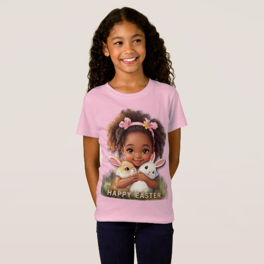Schattig Peuter Met Paashaasjes T-shirt (Voorkant volledig)