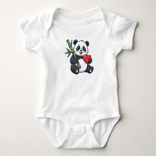 Schattig Peuter Panda Ontwerp – Aardige Panda Illu Romper (Voorkant)
