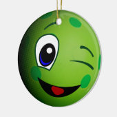 Schattig Pickleball Emoticon Keramisch Ornament (Links)