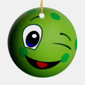 Schattig Pickleball Emoticon Keramisch Ornament (Achterkant)