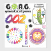 Schattig pickleball sticker blad, groot (Vel)