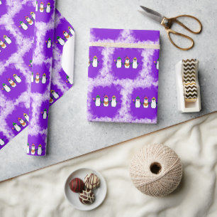 "schattig pingouin" kerst thema cadeaupapier