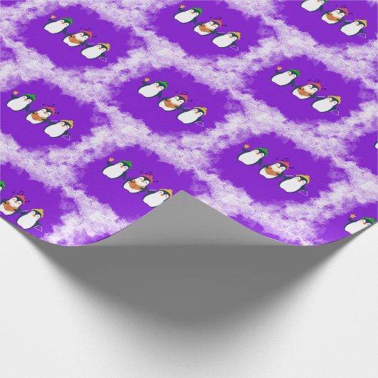 "schattig pingouin" kerst thema cadeaupapier (Hoek)