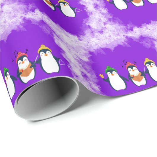 "schattig pingouin" kerst thema cadeaupapier (Rol Hoek)