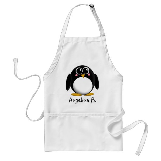 Schattig Pinguin gepersonaliseerd Apron Standaard Schort (Voorkant)
