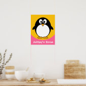 schattig pinguïn kind poster (Keuken)
