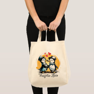 Schattig Pinguïn Koppel Tote Bag