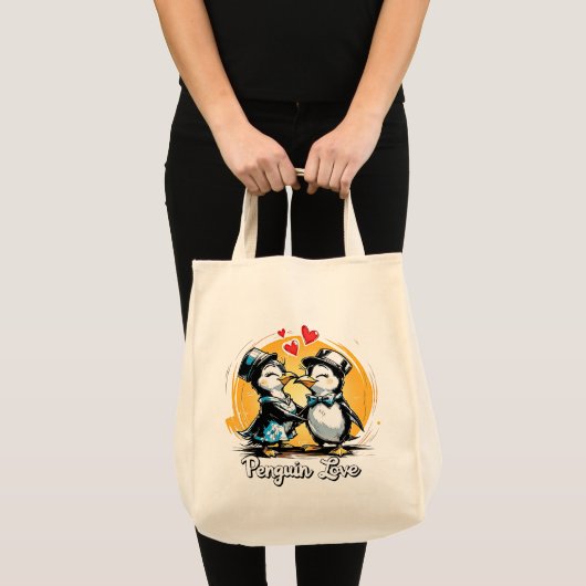 Schattig Pinguïn Koppel Tote Bag (Voorkant (product))